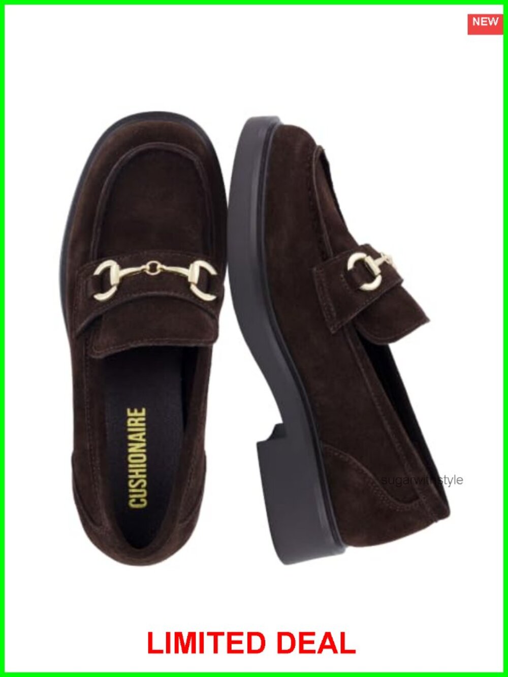 Genuine Suede Womens Chunky Loafers Slip On Work Shoes